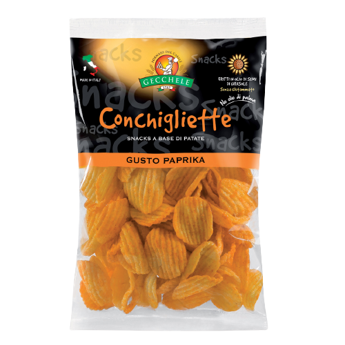 GECCHELE CRISPS CONCHIGLIETTE GUSTO PAPRIKA 100 GR (10 in a box)