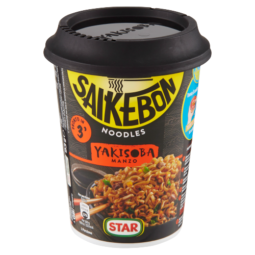 SAIKEBON YAKISOBA INSTANT NOODLES MEAT BEEF CUP 93 GR (8 in a box)
