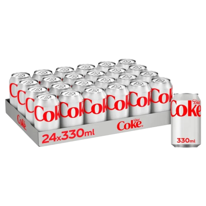 COCA COLA DIET COKE CANS GB 330 ML (24 in a box)