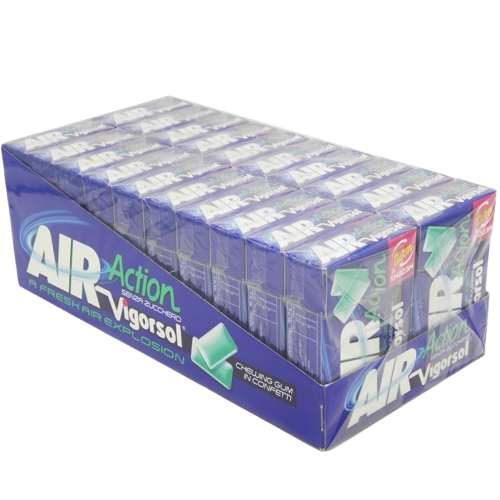 VIGORSOL CHEWING GUM AIR ACTION SUGAR FREE 58 GR (20 in a box)