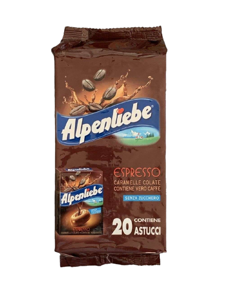 ALPENLIEBE CANDY ESPRESSO COFFEE SUGAR FREE ASTUCCIO 49 GR (20 in a box)