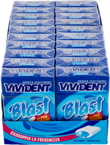 VIVIDENT CHEWING GUM BLAST FRESH BLU SUGAR FREE STICK 30 GR (20 in a box)