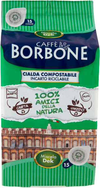 BORBONE COFFEE PODS ESE 44 MM DECAFFEINATED DEK X15 143 GR (8 in a box)