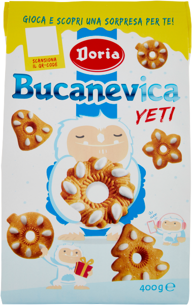 DORIA BISCOTTI BUCANEVE 400 GR (12 in a box)