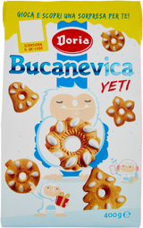 DORIA BISCOTTI BUCANEVE 400 GR (12 in a box)