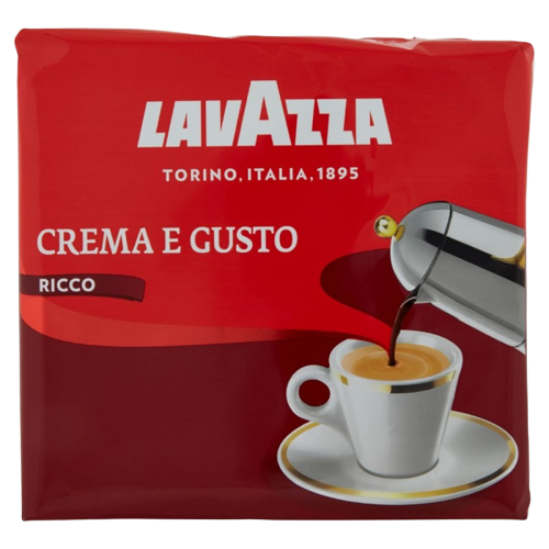 LAVAZZA CAFFE MACINATO CREMA E GUSTO RICCO 250 GR X2 10 in a box Cibimarket The best E commerce of Italian Food in UK