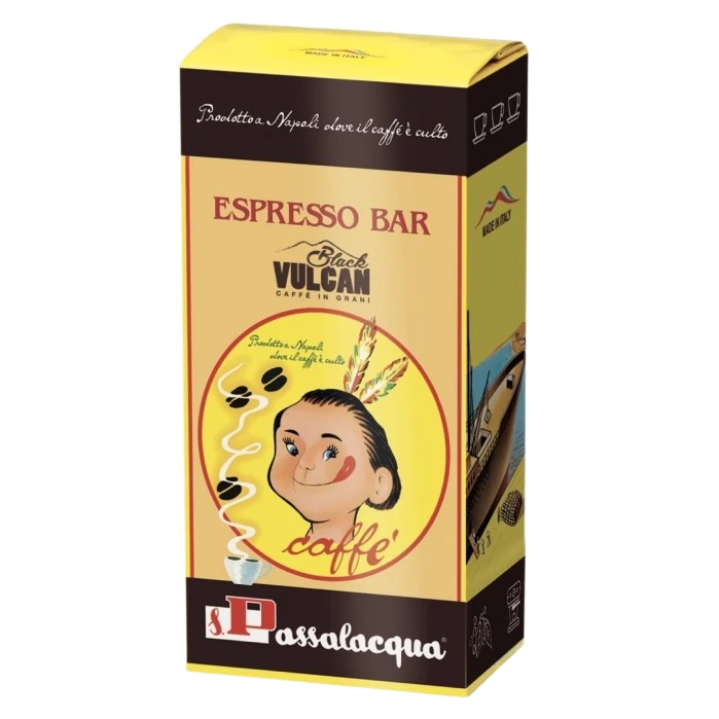 PASSALACQUA COFFEE BEANS BLACK VULCAN 500 GR (12 in a box)