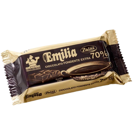 ZAINI EMILIA CHOCOLATE DARK EXTRA 70% COCOA 200 GR (24 in a box)