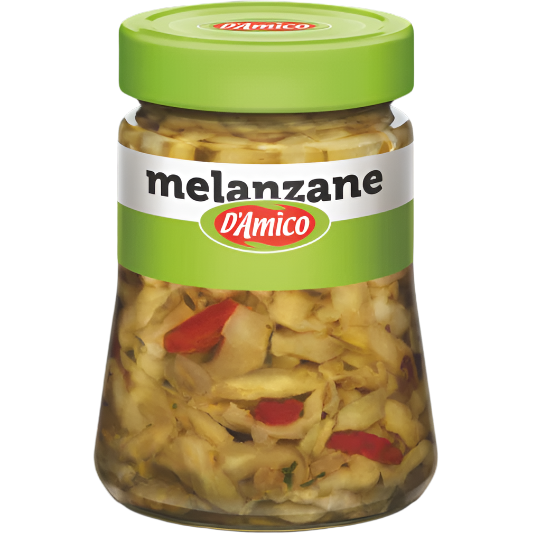 D'AMICO AUBERGINES FILETTED IN OIL 280 GR (8 in a box)