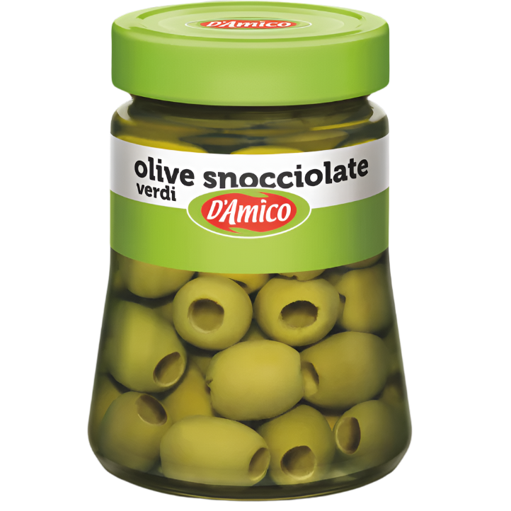 D'AMICO OLIVES PITTED GREEN IN BRINE 290 GR (8 in a box)