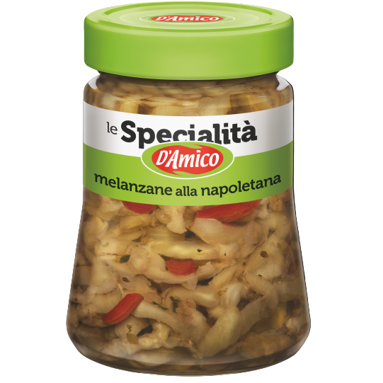 D'AMICO AUBERGINES FILETTED NAPOLETANA IN OIL 280 GR (8 in a box)
