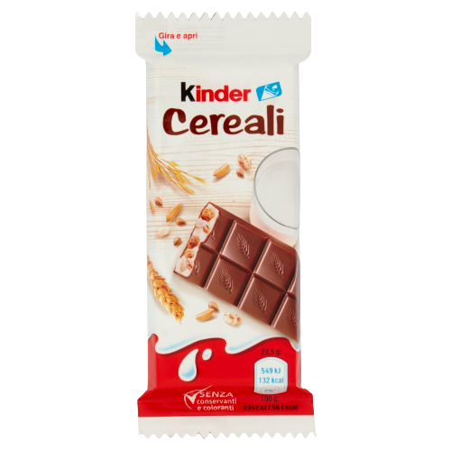 KINDER CEREALI CHOCOLATE AND PUFFED RICE T.6 138 GR (24 in a box)
