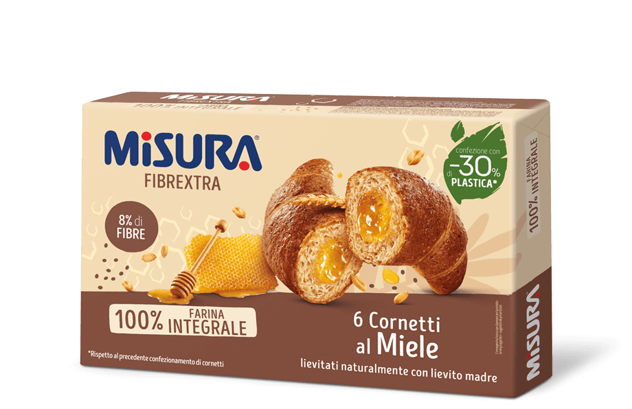 MISURA FIBRE EXTRA CORNETTI WHOLEMEAL HONEY X6 300 GR (8 in a box)