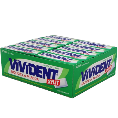 VIVIDENT CHEWING GUM XYLIT MINT SUGAR FREE STICK 58 GR (40 in a box)