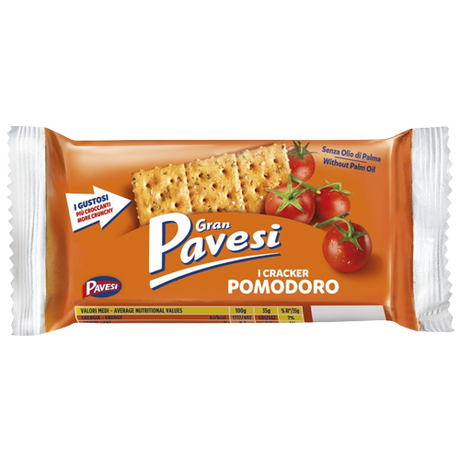 PAVESI CRACKERS TOMATOES X8 280 GR (12 in a box)