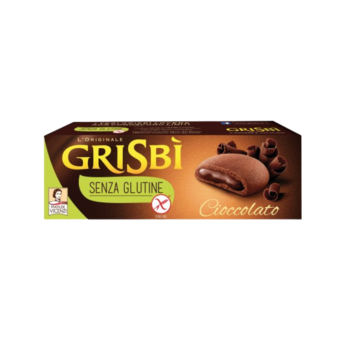 GRISBI' BISCOTTI  STUFFED CREAM CHOCOLATE GLUTEN FREE 150 GR (12 in a box)