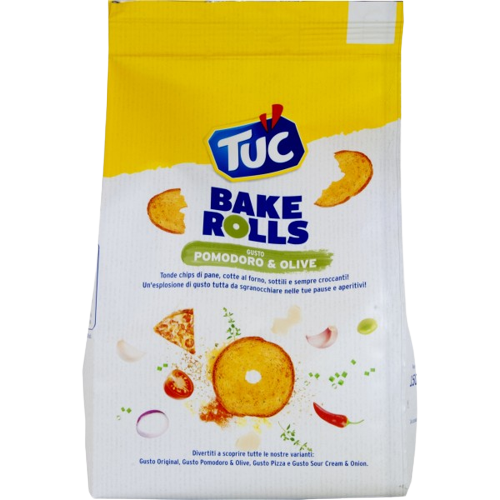 SAIWA TUC SNACK BAKE ROLLS POMODORO & OLIVE 100 GR (8 in a box)