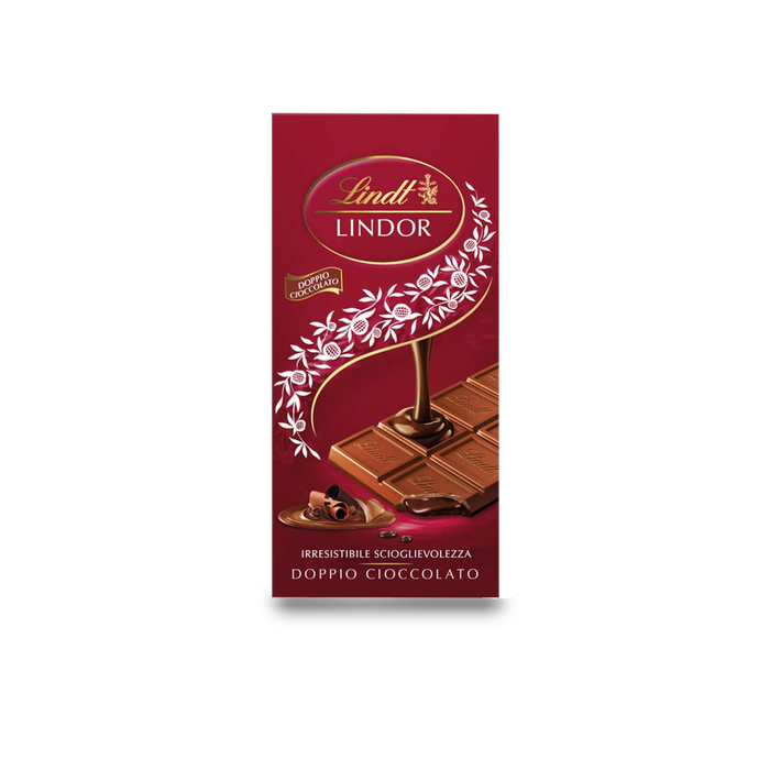 LINDT LINDOR CHOCORLATE BAR LINDOR DOUBLE CHOCOLATE 100 GR (18 in a box)