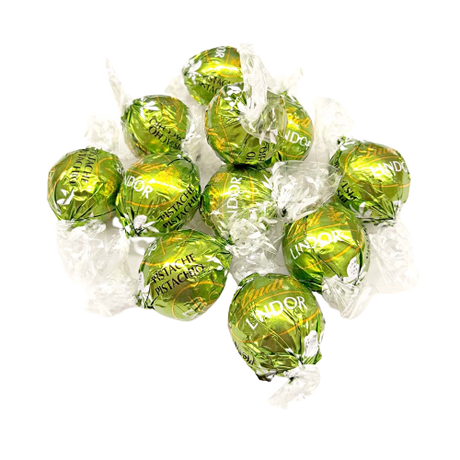 LINDT LINDOR PRALINES CORNET CHOCOLATE PISTACHIO 200 GR (12 in a box)