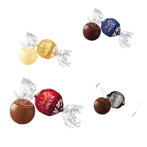 LINDT LINDOR PRALINES CORNET CHOCOLATE ASSORTED 200 GR (12 in a box)