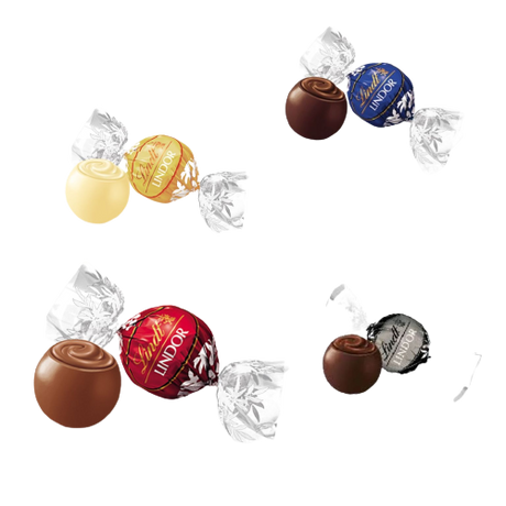LINDT LINDOR PRALINES CORNET CHOCOLATE ASSORTED 200 GR (12 in a box)