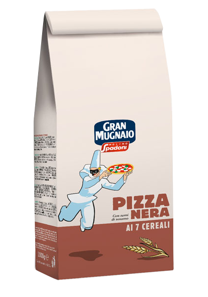SPADONI FLOURS GRAN MUGNAIO PER PIZZA NERA AI 7 CEREALI 1 KG (10 in a box)