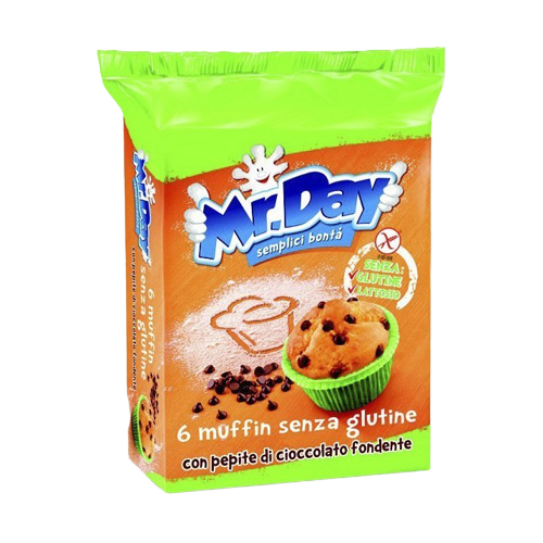 MR.DAY MUFFIN DROPS OF DARK CHOCOLATE GLUTEN FREE X6 252 GR (10 in a box)