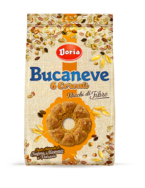 DORIA BISCOTTI BUCANEVE 6 CEREALI 300 GR (12 in a box)