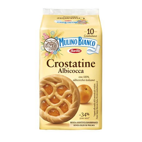 MULINO BIANCO SNACK CROSTATINE APRICOT X10 400 GR (12 in a box)