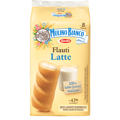 MULINO BIANCO SNACK FLAUTI MILK X8 280 GR (12 in a box)