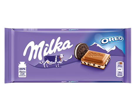 MILKA CHOCOLATE BAR MILK OREO 100 GR (22 in a box)