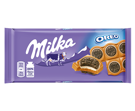 MILKA CHOCOLATE BAR MILK OREO SANDWICH 92 GR (16 in a box)
