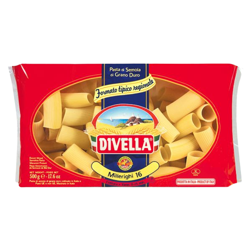 DIVELLA PASTA DI SEMOLA FORMATI SPECIALI MILLERIGHI N.16 500 GR (12 in a box)