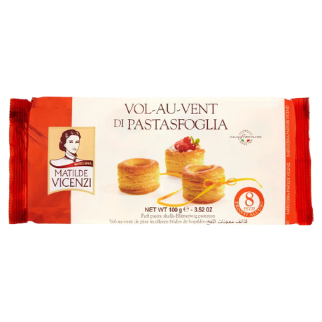 VICENZI DESSERT VOL AU VENT PUFF PASTRY X8 100 GR (16 in a box)