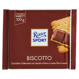 RITTER SPORT CHOCOLATE BAR MILK BISCUITS 100 GR (11 in a box)