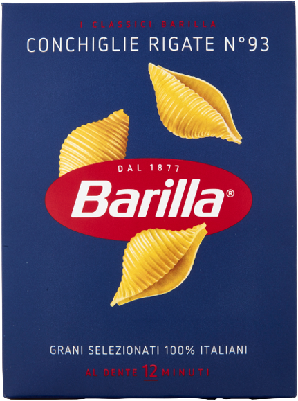 BARILLA PASTA DI SEMOLA CONCHIGLIE RIGATE N.93 500 GR (24 in a box)
