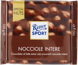 RITTER SPORT CHOCOLATE BAR MILK EXTRA WHOLE HAZELNUTS 100 GR (20 in a box)