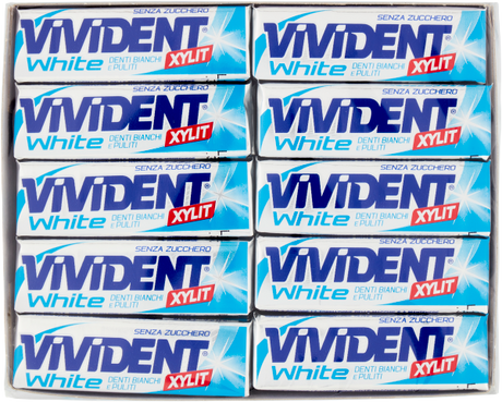 VIVIDENT CHEWING GUM XYLIT WHITE SUGAR FREE STICK 56 GR (40 in a box)