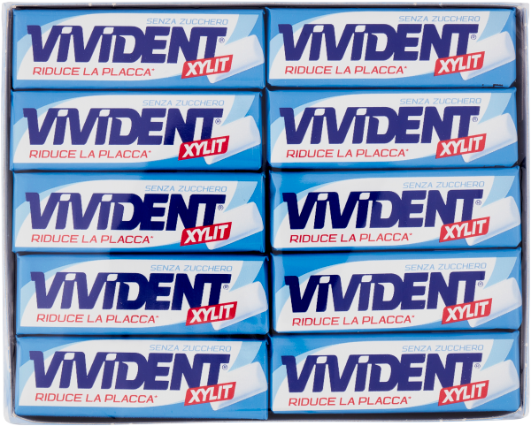 VIVIDENT CHEWING GUM XYLIT SPEARMIT SUGAR FREE STICK 58 GR (40 in a box)