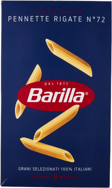 BARILLA PASTA DI SEMOLA PENNETTE RIGATE N.72 500 GR (28 in a box)