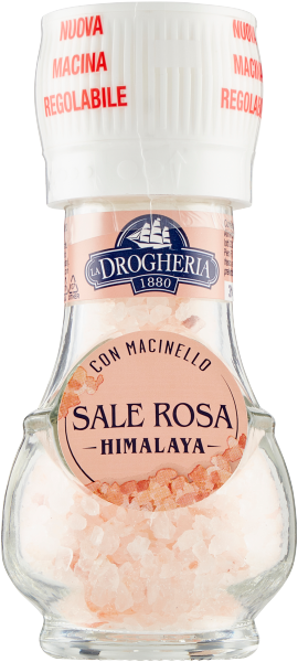 DROGHERIA ALIMENTARE SPICES PINK SALT HIMALAYA WITH GRINDING CAP 90 GR (6 in a box)
