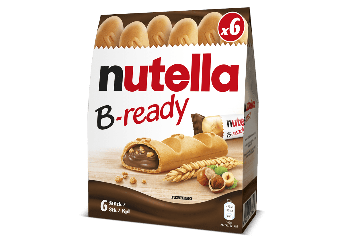 NUTELLA SNACK B-READY X6 132 GR (16 in a box)