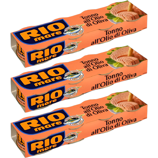 RIOMARE - SMALL QUANTITY - TUNA IN OLIVE OIL 80 GR X4 (6 in a box/24 tins)