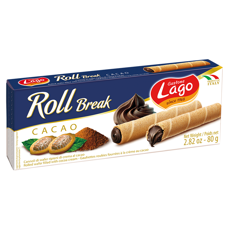 ELLEDI ROLL BREAK WAFER COCOA 80 GR (24 in a box)