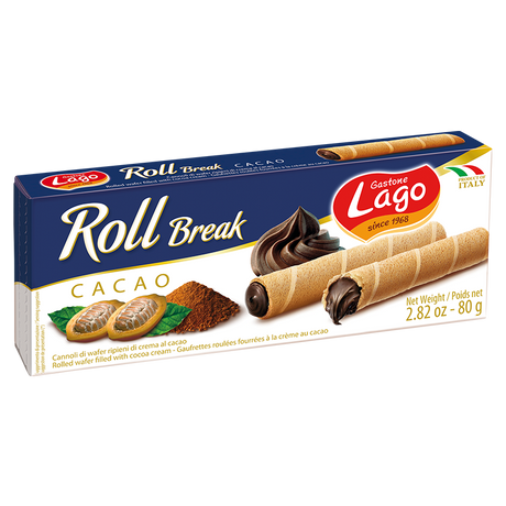 ELLEDI ROLL BREAK WAFER COCOA 80 GR (24 in a box)
