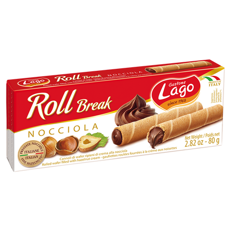 ELLEDI ROLL BREAK WAFER HAZELNUT 80 GR (24 in a box)
