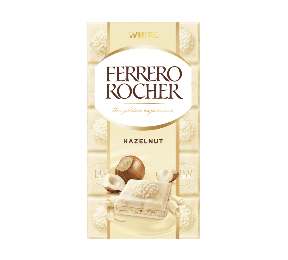 FERRERO ROCHER CHOCOLATE BAR WHITE HAZELNUT 90 GR (8 in a box)