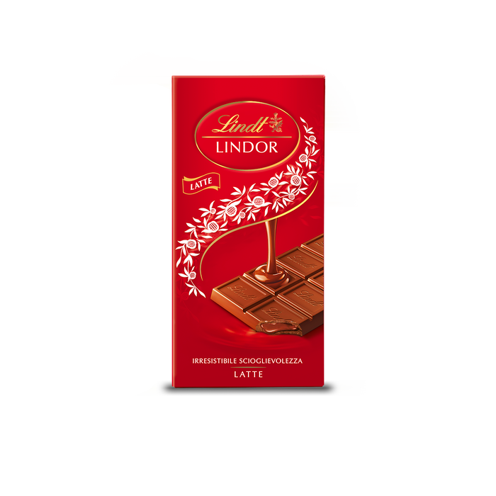 LINDT LINDOR CHOCORLATE BAR MILK CHOCOLATE 100 GR (18 in a box)