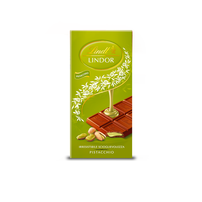 LINDT LINDOR CHOCOLATE BAR PISTACHIO 100 GR (18 in a box)