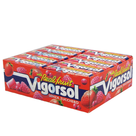 VIGORSOL CHEWING GUM REAL FRUIT SUGAR FREE STICK 54 GR (40 in a box)